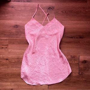 vintage light pink satin slip-on nightgown